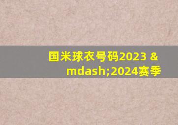 国米球衣号码2023 —2024赛季